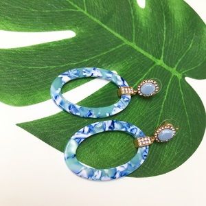 Blue Acrylic Earrings